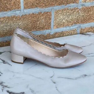 Fabio rusconi Scalloped Leather Pumps 40.5/10.5